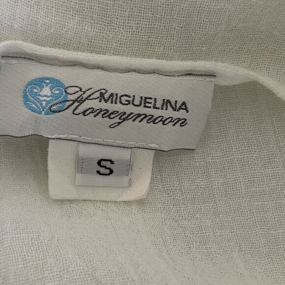 Miguelina Honeymoon Collection White Gauze Swim Coverup Size Small - Picture 4 of 8
